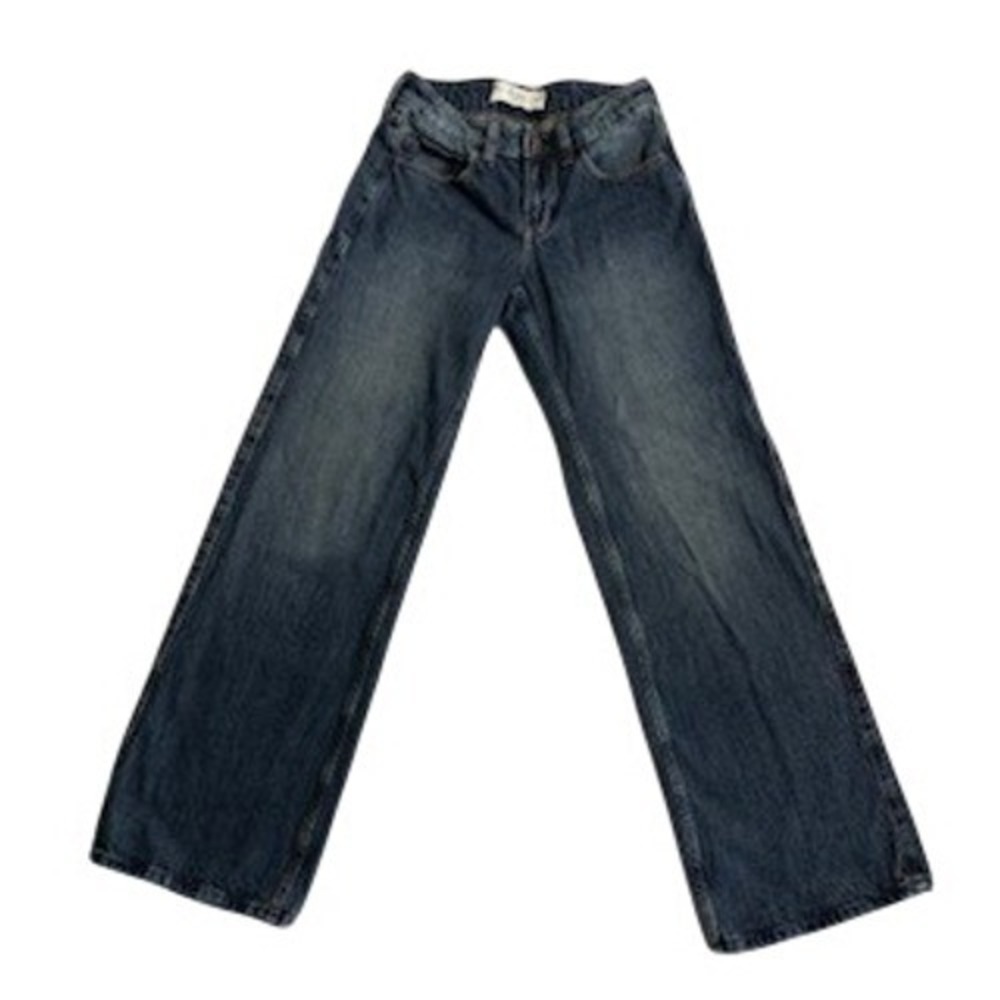 Hollister Low‎ Rise Wide Leg Jeans Dark Wash Denim Blue Womens Size 23 W23x30